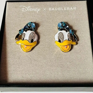 Disney x BaubleBar Donald Duck Crystal Stud Earrings NWT